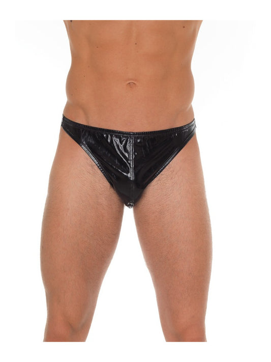 Amorable By Rimba - Thong With Patent Look - One Size - Black - UABDSM