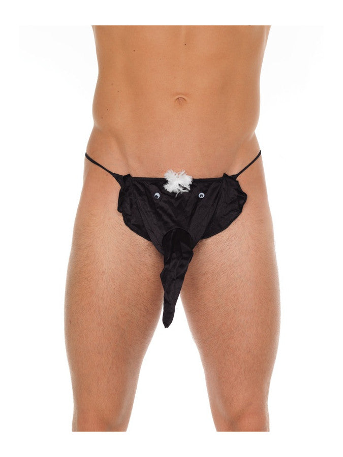 Amorable By Rimba - Thong With Elephant Head - One Size - Black - UABDSM