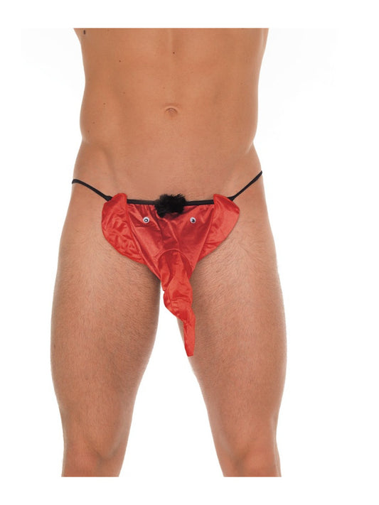 Amorable By Rimba - Thong With Elephant Head - One Size - Red - UABDSM