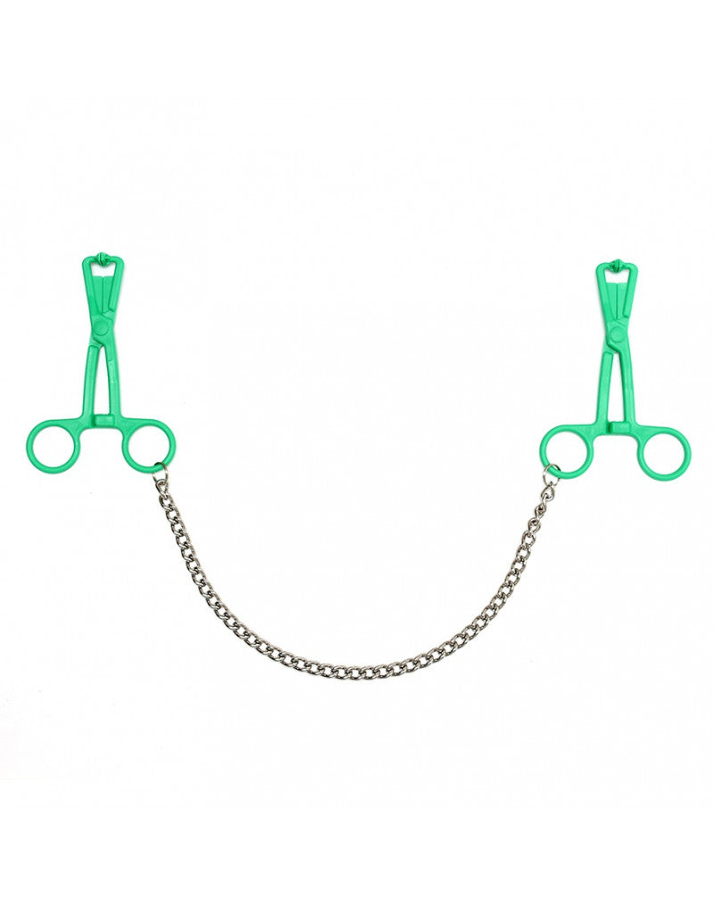 Rimba - Scissor Nipple Clamps Of Synthetic Material With Chain - UABDSM