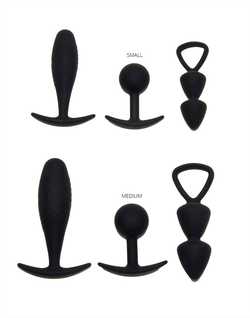 Rimba Toys - Basel - Set Of Butt Plugs Size M - Black - UABDSM