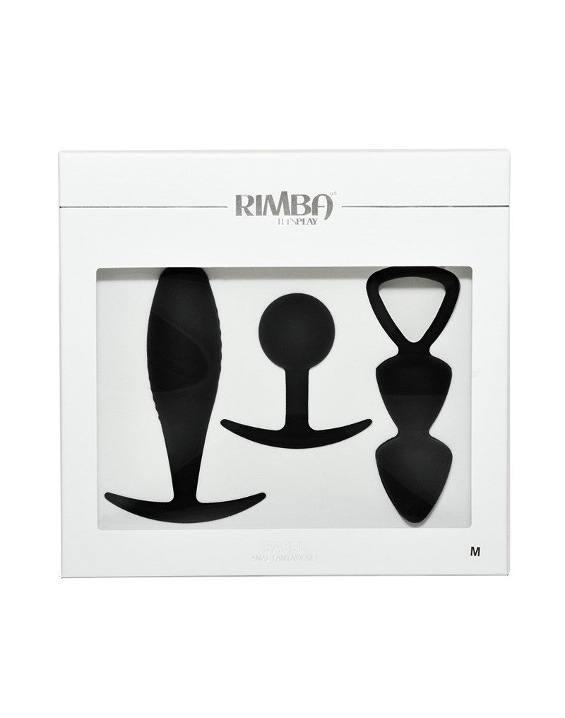 Rimba Toys - Basel - Set Of Butt Plugs Size M - Black - UABDSM