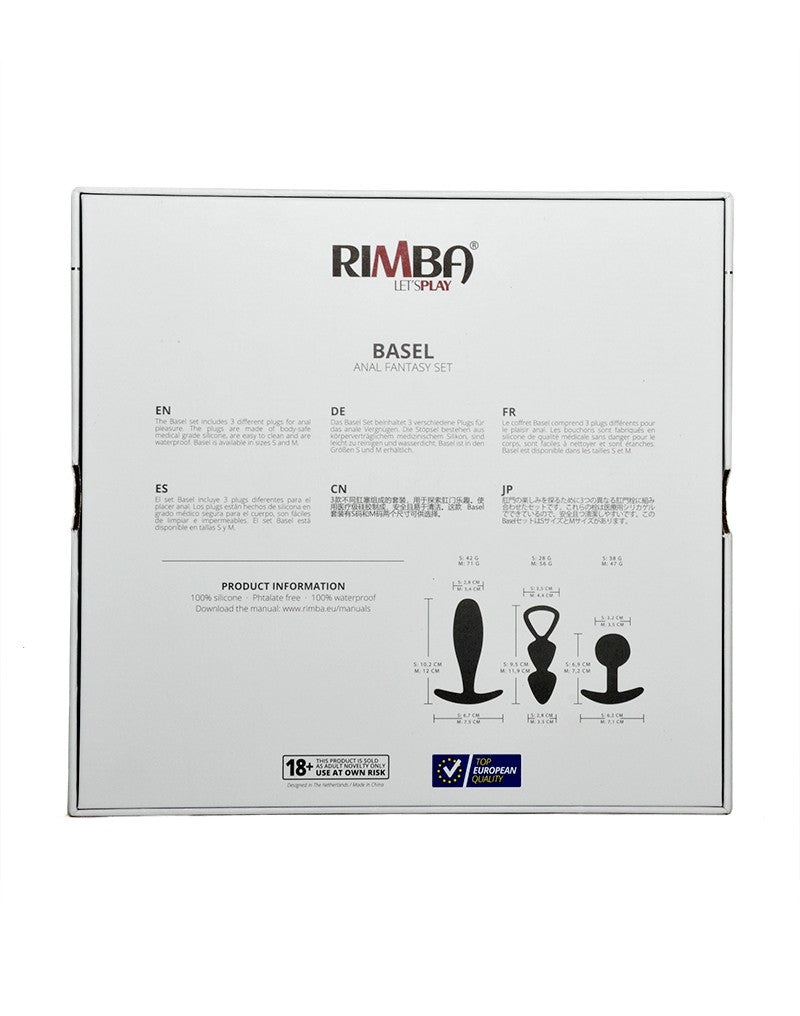 Rimba Toys - Basel - Set Of Butt Plugs Size S - Black - UABDSM