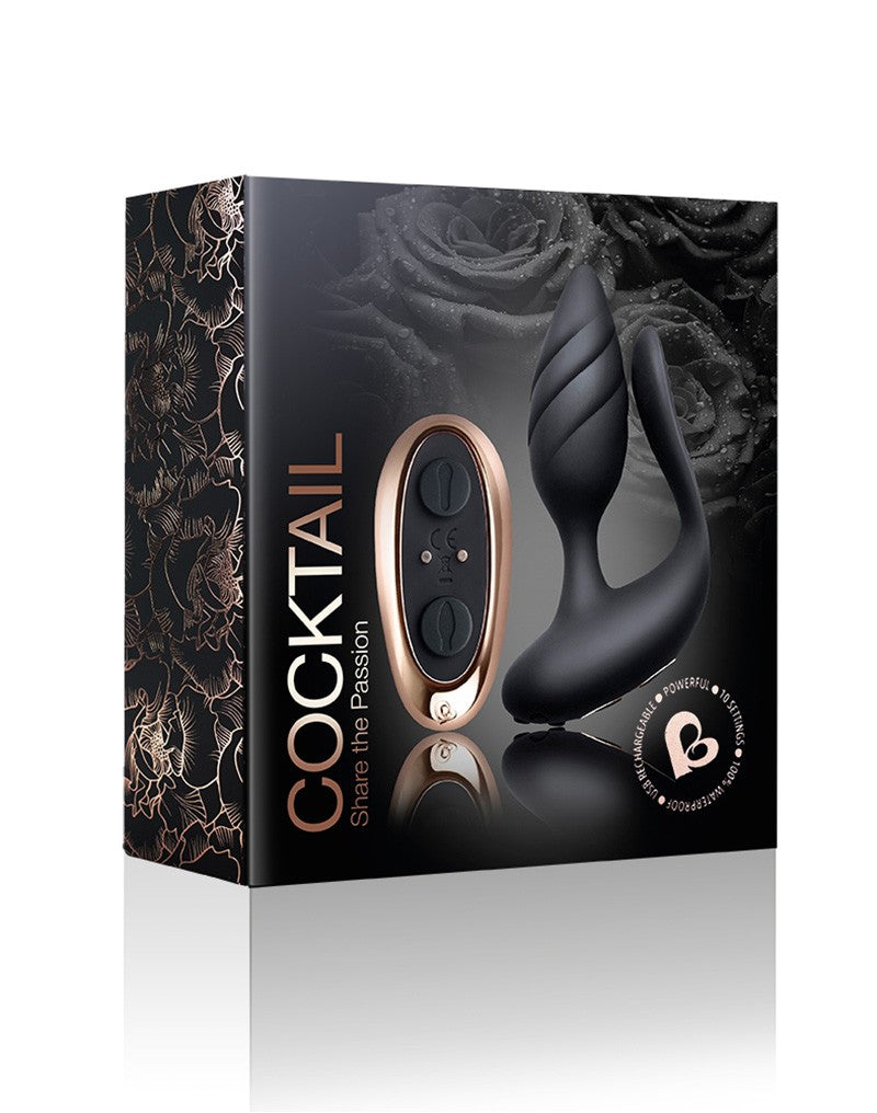 Rocks-Off - Cocktail - Couple Vibrator With Remote Control - Black - UABDSM