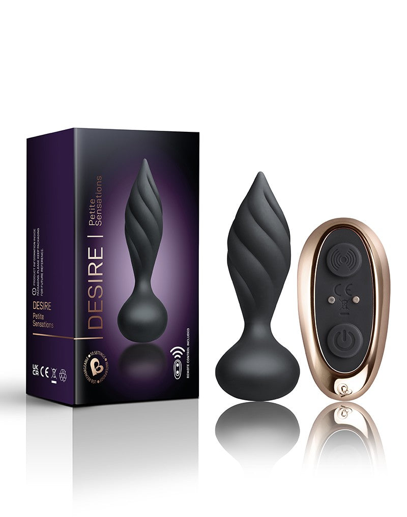 Rocks-Off - Petite Sensations Desire - Anal Vibrator With Remote Control - Black - UABDSM