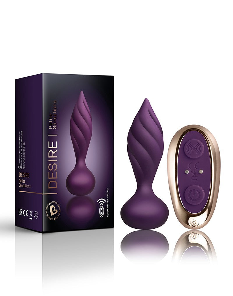 Rocks-Off - Petite Sensations Desire - Anal Vibrator With Remote Control - Purple - UABDSM