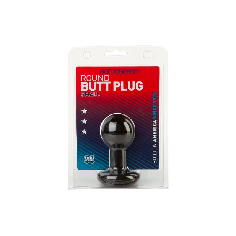Round Butt Plug Small Black - UABDSM