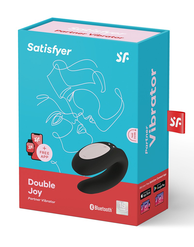 Satisfyer Double Joy Black  / Incl. Bluetooth And App - UABDSM