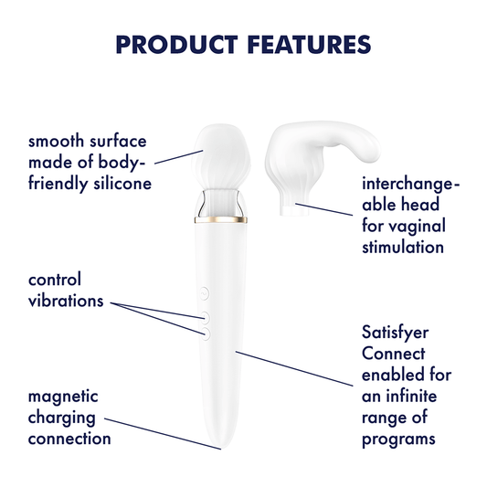 Satisfyer Double Wand-er white<br />incl. Bluetooth and App - UABDSM