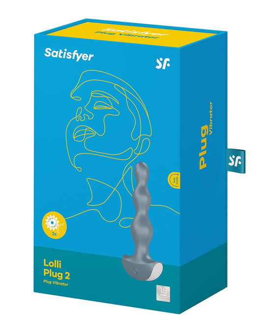 Satisfyer - Lolli Plug 2 - Vibrating Anal Plug - Grey - UABDSM
