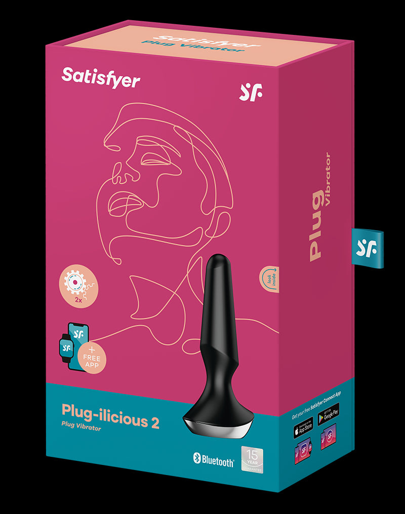 Satisfyer - Plug-ilicious 2 - Vibrating Anal Plug - Black - UABDSM