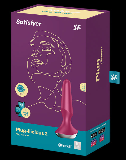 Satisfyer - Plug-ilicious 2 - Vibrating Anal Plug - Red - UABDSM