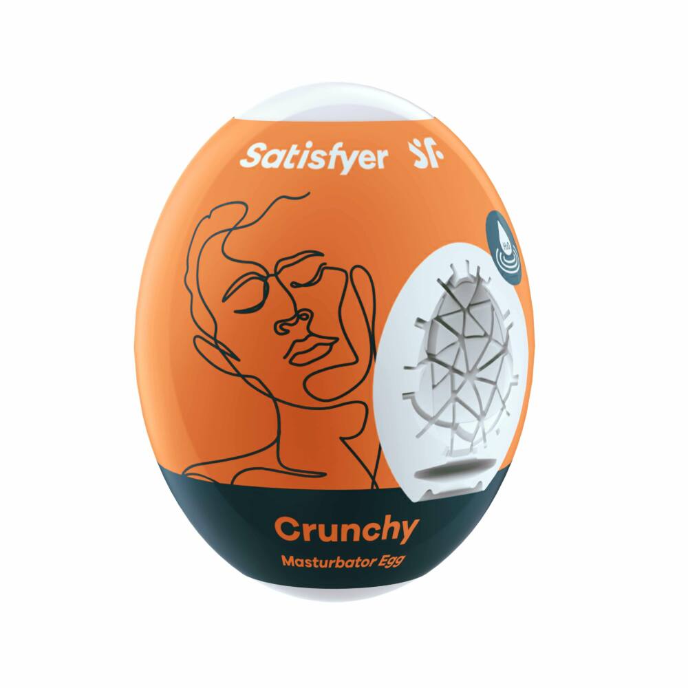 Satisfyer Masturbator Egg Single (Crunchy) - Orange - UABDSM