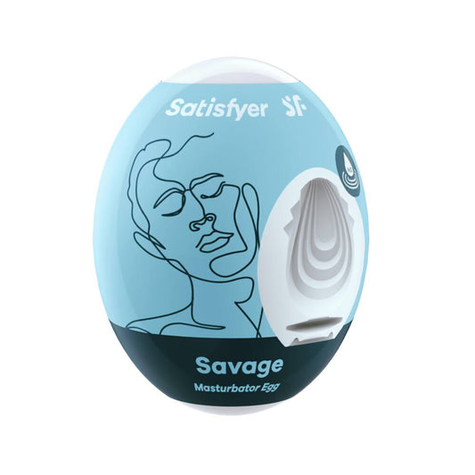 Satisfyer Masturbator Egg Single (Savage) - Light Blue - UABDSM