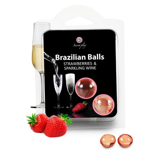 Secret Play 2 strawberry and champagne brazilian balls set - UABDSM