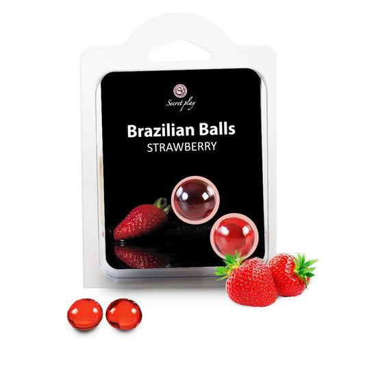 Secret Play Set 2 Brazilian Balls Strawberry Aroma - UABDSM