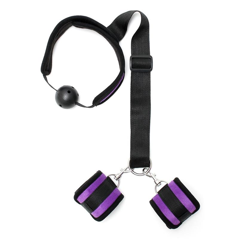 Set Mouthgag with Cuffs Purple - UABDSM