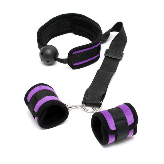 Set Mouthgag with Cuffs Purple - UABDSM