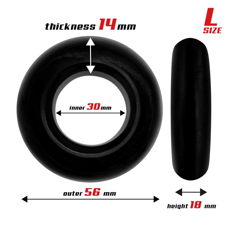 Set of 3 Cock Rings Flexible Black - UABDSM