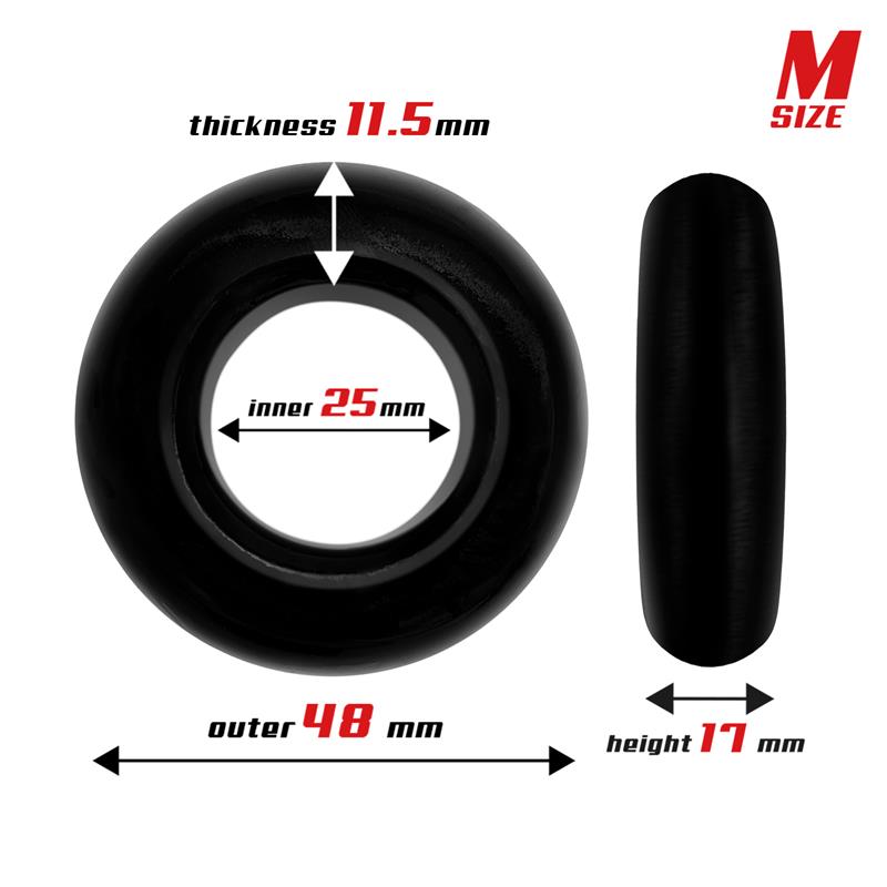 Set of 3 Cock Rings Flexible Black - UABDSM