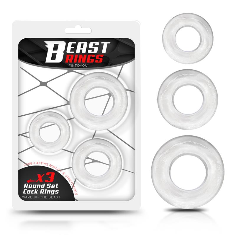 Set of 3 Cock Rings Flexible Clear - UABDSM
