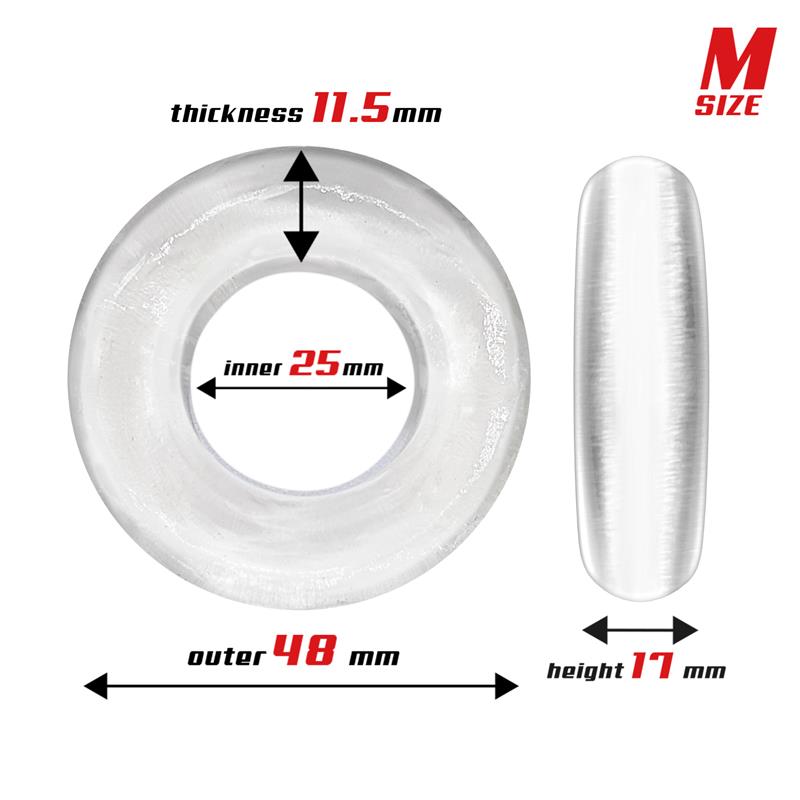 Set of 3 Cock Rings Flexible Clear - UABDSM