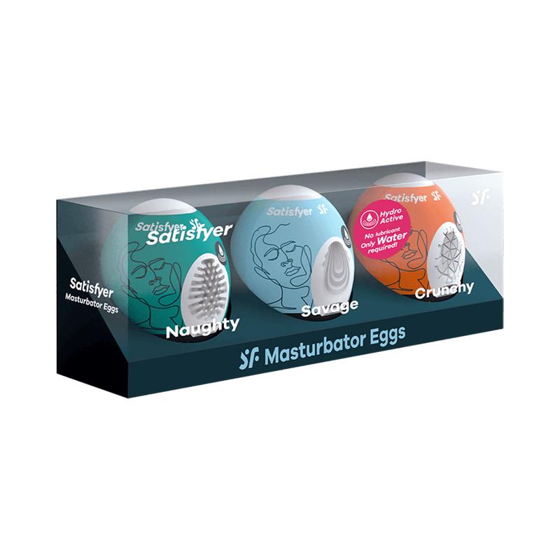 Set of 3 Masturbator Egg Naughty Savage and Crunch - UABDSM