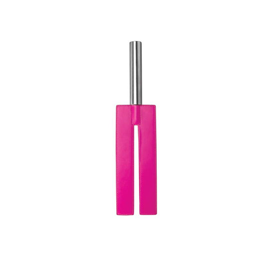 Shots Ouch! Whips and Paddles Leather Slit Paddle Pink - UABDSM