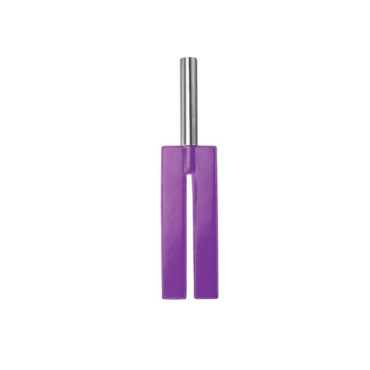 Shots Ouch! Whips and Paddles Leather Slit Paddle Purple - UABDSM