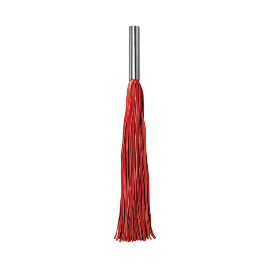 Shots Ouch! Whips and Paddles Leather Flogger Metal Long Red - UABDSM