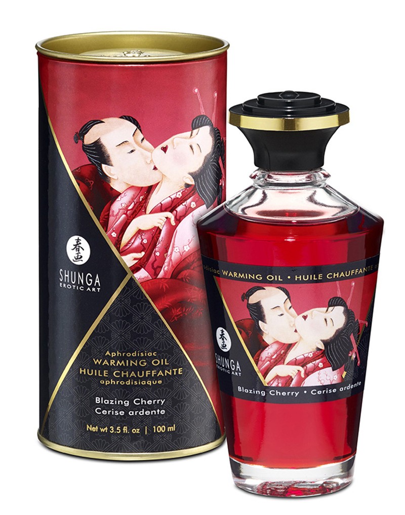 Shunga - Aphrodisiac Warming Oil - Blazing Cherry 100 Ml. - UABDSM