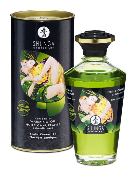 Shunga - Aphrodisiac Warming Oil - Green Tea 100 Ml. - UABDSM