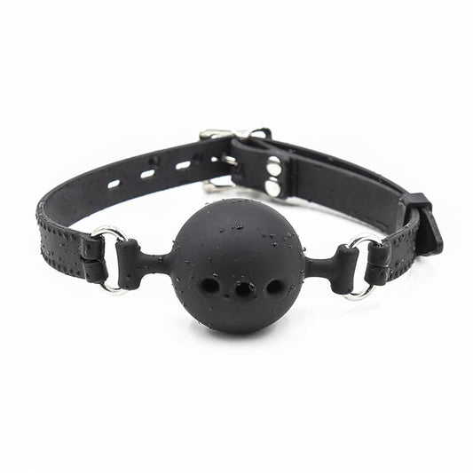 Silicone Breathable Ball Gag Adjustable 4 cm Size S Black - UABDSM