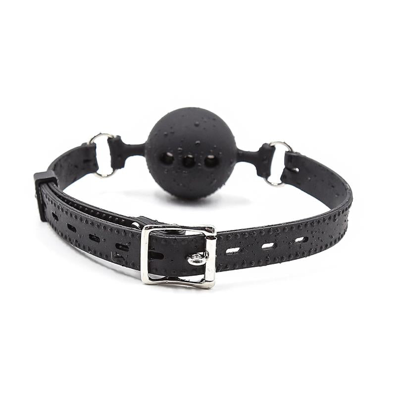 Silicone Breathable Ball Gag Adjustable 4 cm Size S Black - UABDSM