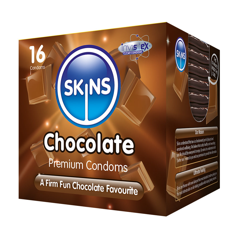 Skins Condoms Chocolate Cube 16 Pack - International 1 - UABDSM