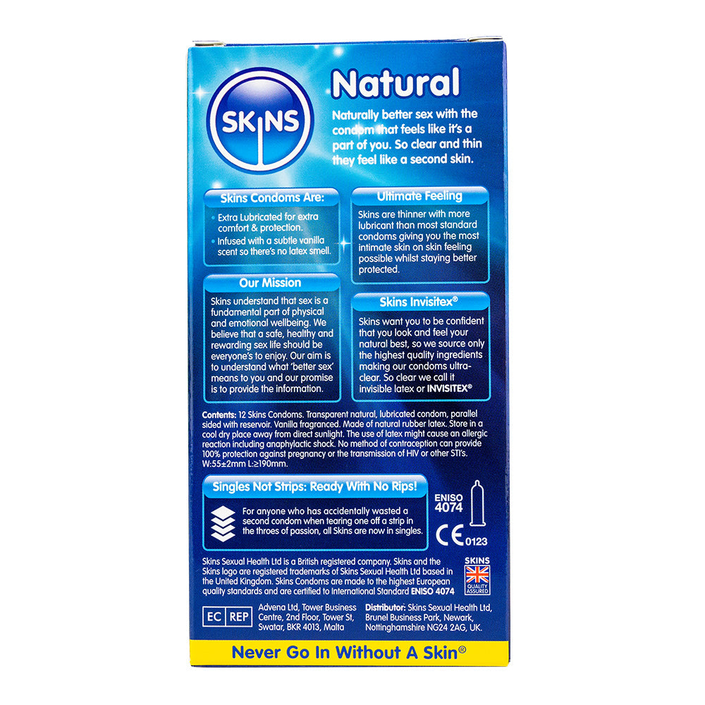 Skins Condoms Natural 12 Pack - UABDSM
