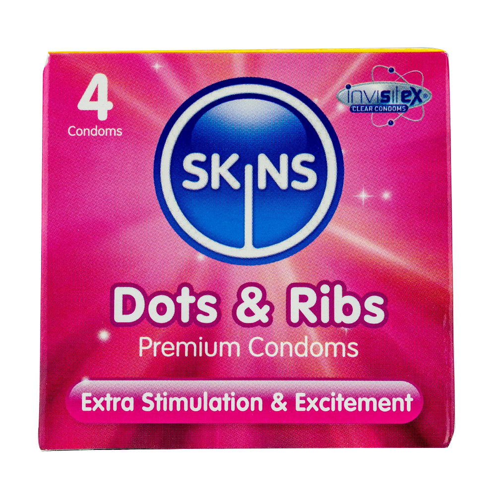 Skins Condoms Dots & Ribs 4 Pack Euro 1 - UABDSM