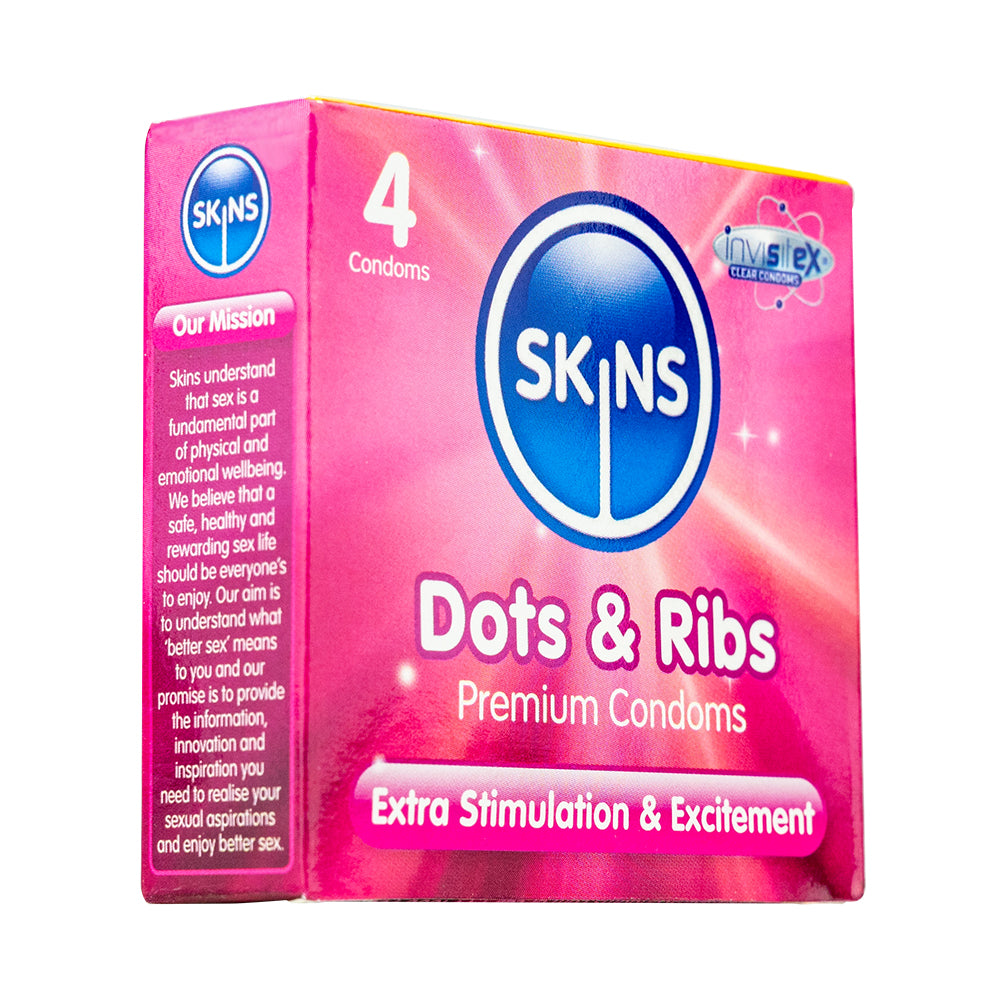 Skins Condoms Dots & Ribs 4 Pack Euro 1 - UABDSM