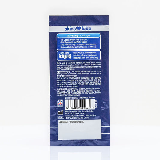 Skins Aqua Water Based Lubricant - 5ml Foil - UABDSM