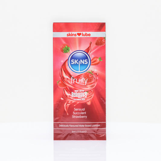 Skins Strawberry Water Based Lubricant - 5ml Foil - UABDSM