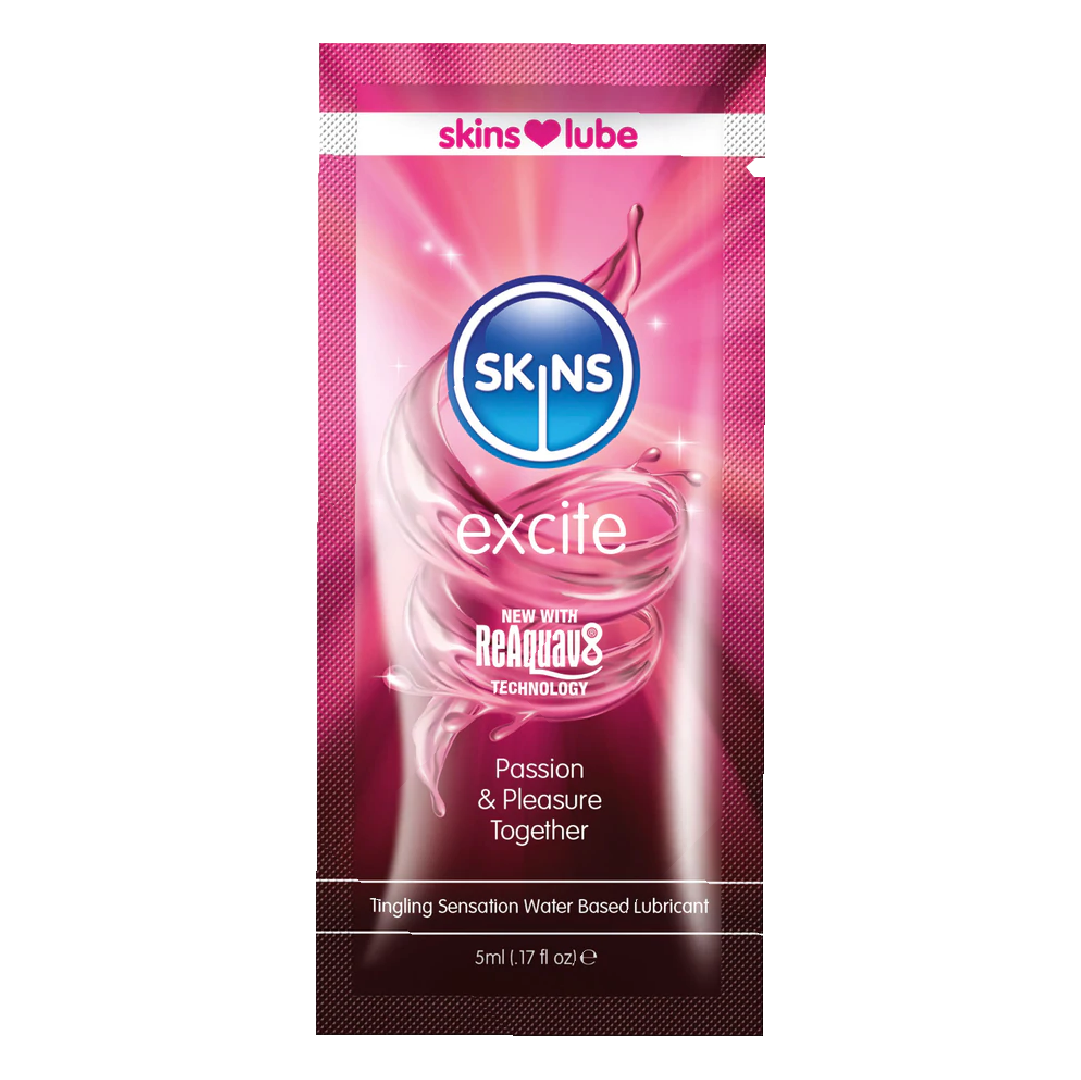 Skins Excite Tingling Water Based Lubricant - 5ml Foil - UABDSM