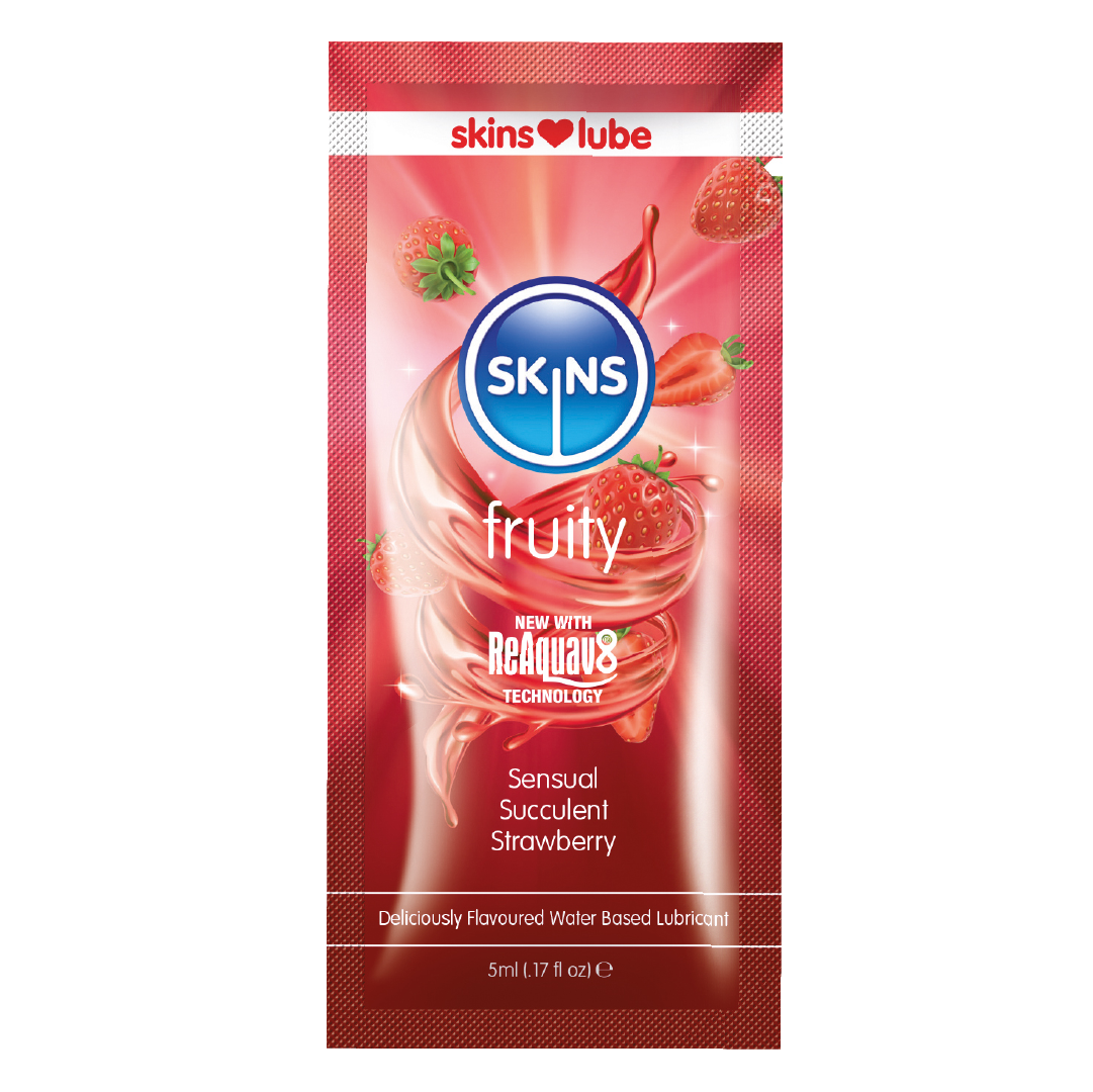 Skins Strawberry Water Based Lubricant - 5ml Foil - UABDSM