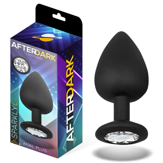 Sparkly Butt Plug with Jewel Silicone Size L 9.5 cm x 4.5 cm - UABDSM