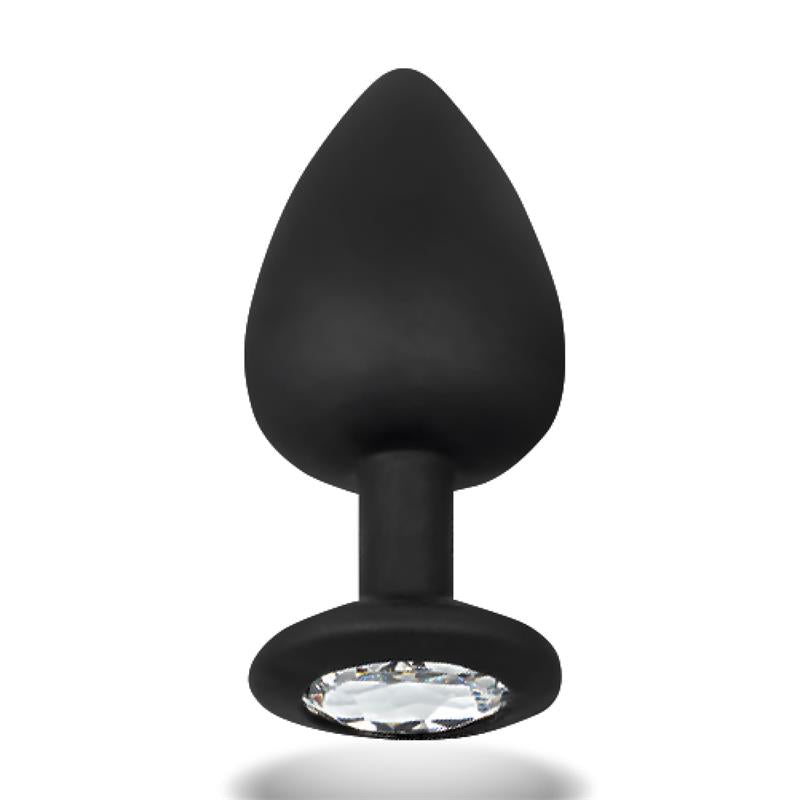 Sparkly Butt Plug with Jewel Silicone Size L 9.5 cm x 4.5 cm - UABDSM