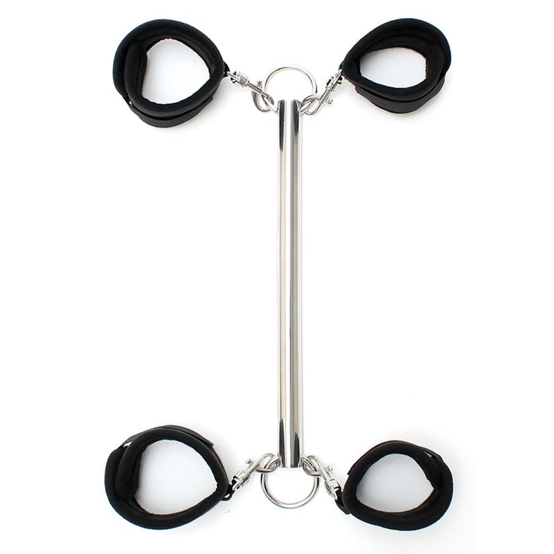 Spreader Bar with Detachable 4 Cuffs Black - UABDSM