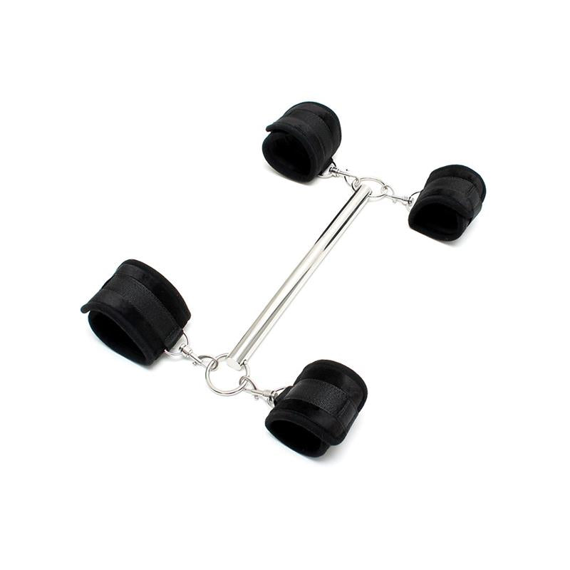 Spreader Bar with Detachable 4 Cuffs Black - UABDSM