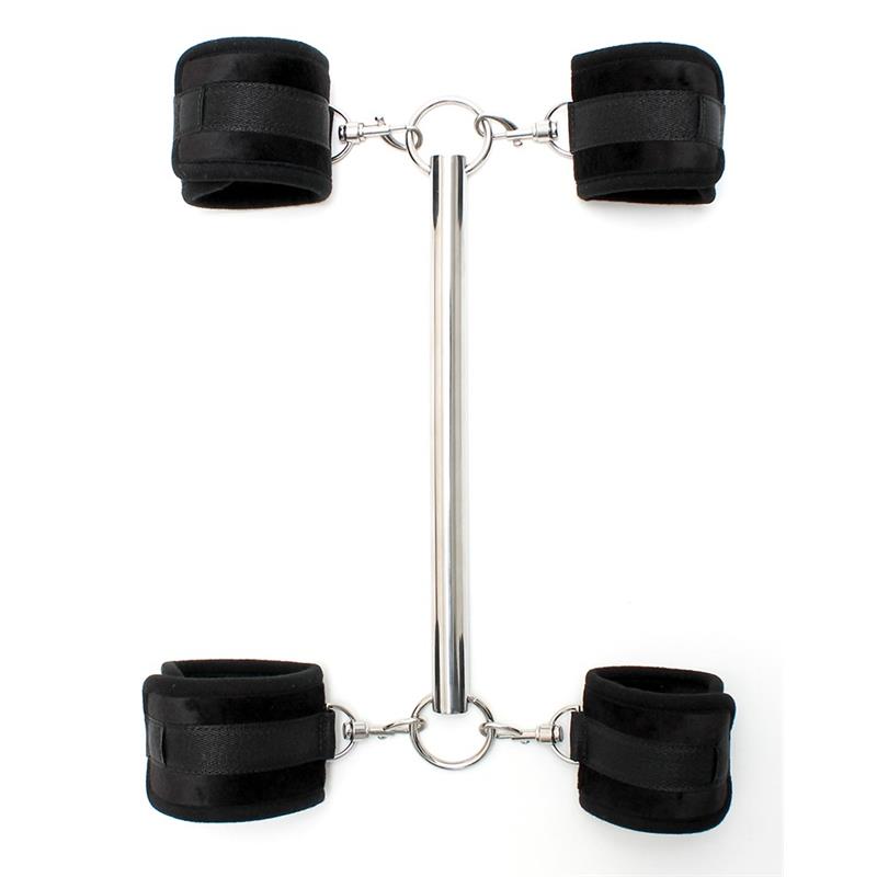 Spreader Bar with Detachable 4 Cuffs Black - UABDSM