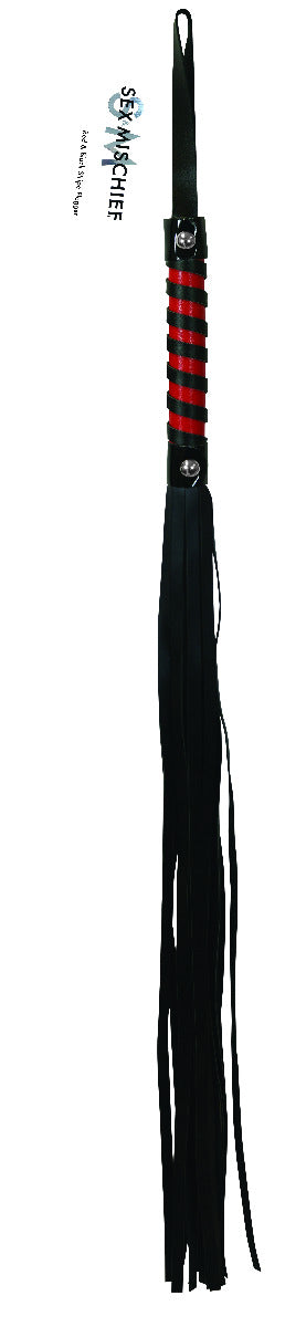 S&M Red & Black Stripe Flogger - UABDSM