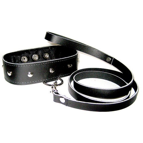 SportSheets Leather Leash And Collar - UABDSM