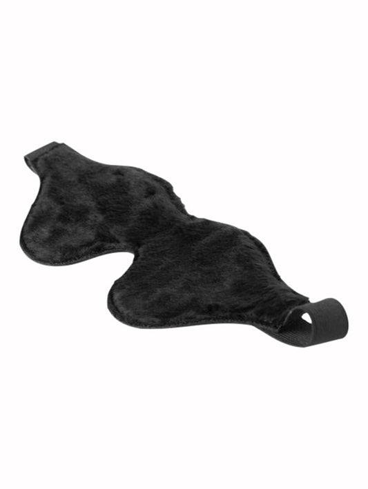 Strict Leather Black Fleece Lined Blindfold - UABDSM